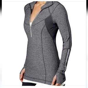 Lululemon Run: Dash Half Zip Reflective Pullover Heathered Coal